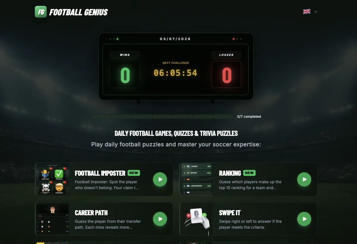 Football Genius Daily Challenge
