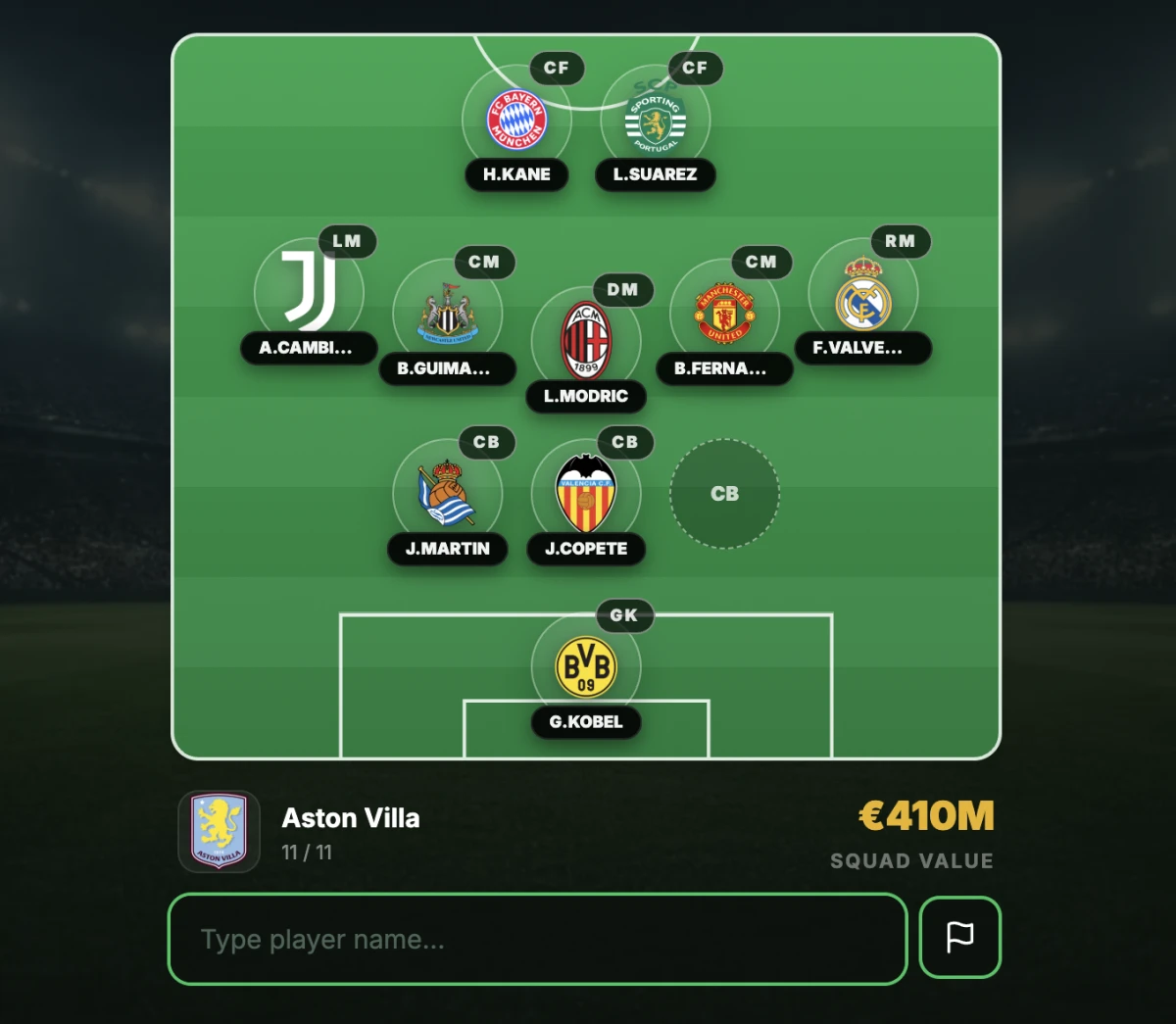 Mock de onze completo no Draft XI