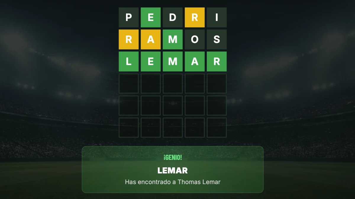 Exemplo de vitória no Wordle